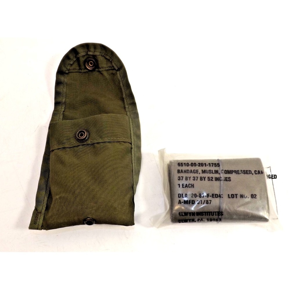 US Military‎ Issue Belt Clip Pouch Medical First Aid & Muslin bandage - Camo
